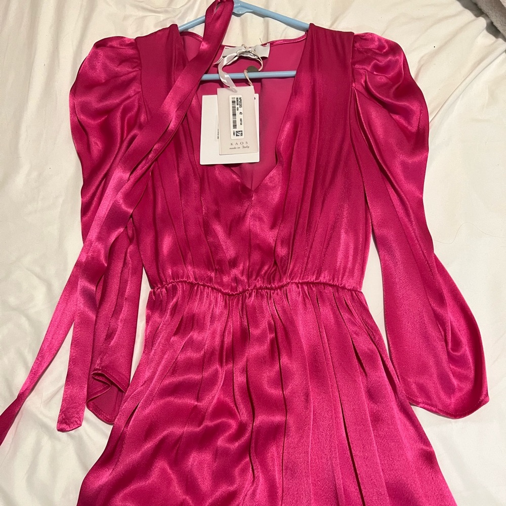 Pink satin dress